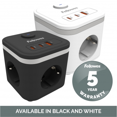 Priza pentru incarcare Filex Power Cube Fellowes, tip F, negru
